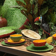 Amazonia Cake Stand with Macaw, 13" by Bordallo Pinheiro Dinnerware Bordallo Pinheiro 