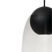 Liuku Pendant Lamp, Ball, Black, 4.7" by Maija Puoskari for Mater Lighting Mater Pendant & Transparent Glass Shade 