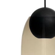 Liuku Pendant Lamp, Ball, Black, 4.7" by Maija Puoskari for Mater Lighting Mater Pendant & Smoke Glass Shade 