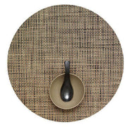 Chilewich: Basketweave Woven Vinyl Placemats Sets of 4 & Runners Placemat Chilewich Round 15" dia. Bark BW 