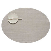 Chilewich: Bay Weave Woven Vinyl Placemats, Set of 4 Placemat Chilewich Oval 14" x 19.25" Flax 
