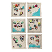 Beach Day Cocktail Napkins, Set of 6 by Kim Seybert Cocktail Napkins Kim Seybert 