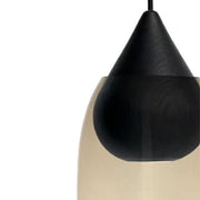 Liuku Pendant Lamp, Drop, Black, 5.5" by Maija Puoskari for Mater Lighting Mater Pendant & Smoke Glass Shade 