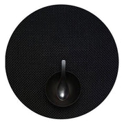 Chilewich: Basketweave Woven Vinyl Placemats Sets of 4 & Runners Placemat Chilewich Round 15" dia. Black BW 