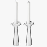 Bloom Botanica Stainless Steel 8" Candleholders, Set of 2 by Helle Damkjær for Georg Jensen Candleholder Georg Jensen 