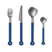 Ring 24 Piece Flatware Set and Flatware Stand by Mark Braun for Mono Germany Flatware Mono GmbH Blue 