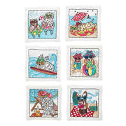 Bow Meow Cocktail Napkins, Set of 6 by Kim Seybert Cocktail Napkins Kim Seybert 