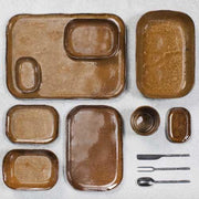 La Nouvelle Table Stoneware Deep Plate N°7, Brown, 5.7" x 4.1", Set of 4 by Merci for Serax Dinnerware Serax 