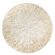 Byzantine Round Mother of Pearl Placemats, 15" Set of 4 by Kim Seybert Placemat Kim Seybert Gold & Ivory 