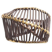 Cage 3" Brass Napkin Rings, Set of 4 by Kim Seybert Napkin Rings Kim Seybert Gold & Black - Shipping Late December 
