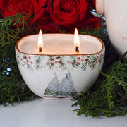 Natale Small Square Bowl with Candle by Arte Italica Candles Arte Italica 