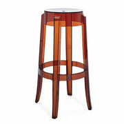 Charles Ghost Stool, Bar Height, Set of 2 by Philippe Starck for Kartell Chair Kartell Amber 