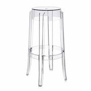 Charles Ghost Stool, Bar Height, Set of 2 by Philippe Starck for Kartell Chair Kartell Crystal 