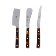 No. 435 Versatile Cheese Knife 3 Piece Set with Tortoise Lucite Handles in Fabric Roll-Up by Berti Knive Set Berti 