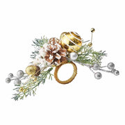 Christmas Wonder White & Gold Napkin Rings, Set of 4 by Kim Seybert Napkin Rings Kim Seybert 