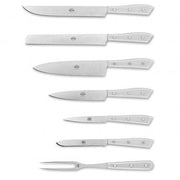 Compendio Kitchen Knives with Polished Blades and Lucite Handles, Set of 7 by Berti Knive Set Berti 