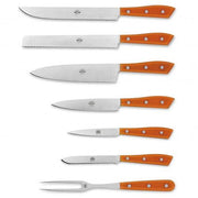 Compendio Kitchen Knives with Polished Blades and Lucite Handles, Set of 7 by Berti Knive Set Berti 