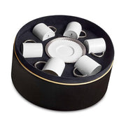 Corde Espresso Cup & Saucer, Gift Box of 6 by L'Objet Dinnerware L'Objet Platinum 