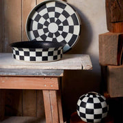 Damier Round Porcelain Platter, 16.5" by L'Objet Serving Platters L'Objet 
