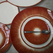 Dé Porcelain Plate, Off White/Red Var 5, Set of 2 by Ann Demeulemeester for Serax Dinnerware Serax 