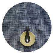 Chilewich: Basketweave Woven Vinyl Placemats Sets of 4 & Runners Placemat Chilewich Round 15" dia. Denim BW 