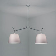 Tolomeo Double Shade Suspension Lamp by Michele de Lucchi for Artemide Lighting Artemide 14" Silver Fiber 
