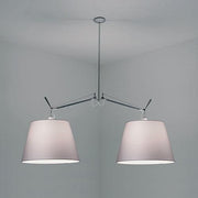 Tolomeo Double Shade Suspension Lamp by Michele de Lucchi for Artemide Lighting Artemide 17" Silver Fiber 