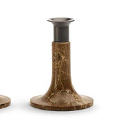 Candleholder by Valerie Chomarat for When Objects Work Candleholder When Objects Work 4.7" h.; 3.5" base with 1.1" holder Emperador Marble/Bronze 