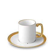 Soie Tressee Gold Espresso Cup & Saucer, Set of 6 by L'Objet Dinnerware L'Objet 