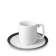 Soie Tressee Black Espresso Cup & Saucer, Set of 6 by L'Objet Dinnerware L'Objet 