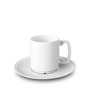 Soie Tressee White Espresso Cup & Saucer by L'Objet Dinnerware L'Objet 