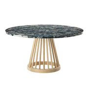 Fan Round Table, Natural Base Pebble Marble Top by Tom Dixon Table Tom Dixon 35.4" Dia. Top 