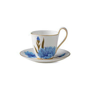 Flora High Handle Cup & Saucer, Cornflower, 9 oz. by Royal Copenhagen Coffee & Tea Cups Royal Copenhagen 
