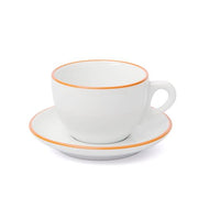 Verona Orange Rimmed Large Cappuccino Cup and Saucer, 8.8 oz by Ancap Cup Ancap 