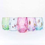 Gala Tumbler, Pink, set of 4 by Kim Seybert Glassware Kim Seybert 