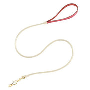 Gold Lamé Calfskin Dog Leash with Pink Handle by Olivia Riegel Pets Olivia Riegel 