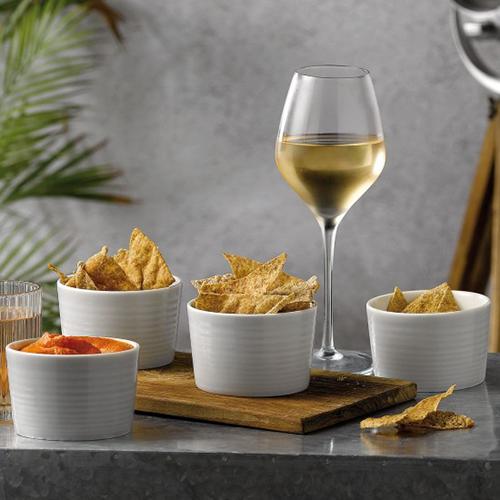 Gordon Ramsay Maze Light Grey 9.5 oz. Ramekin, Set of 4 by Royal Doult ...