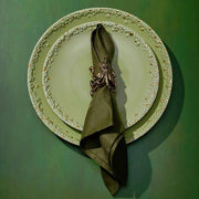 Haas Mojave Porcelain Dinner Plate, Matcha + Gold, 10.5" by L'Objet Dinnerware L'Objet 