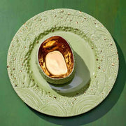 Haas Mojave Desert Porcelain Charger Plate, Matcha + Gold, 12.75" by L'Objet Dinnerware L'Objet 