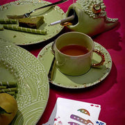 Haas Mojave Porcelain Espresso Cup & Saucer, Matcha + Gold, Set of 6 by L'Objet Coffee & Tea Cups L'Objet 