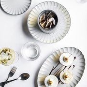 Inku Stoneware High Plate, White, 9", Set of 2 by Sergio Herman for Serax Dinnerware Serax 