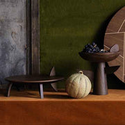 Leaf Flat Platter on Stand, 11" Smoked Oak by Kelly Behun for L'Objet Serving Platters L'Objet 