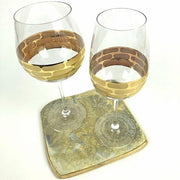 Borealis Gold Large Coaster, 7", Set of 2 by Michael Wainwright Coasters Michael Wainwright 