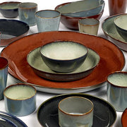 Terres de Rêves Coffee Cup, Dark Blue/Rust, 6 oz., Set of 4 by Anita Le Grelle for Serax Dinnerware Serax 