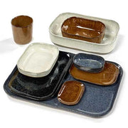 La Nouvelle Table Stoneware Deep Plate N°7, Brown, 5.7" x 4.1", Set of 4 by Merci for Serax Dinnerware Serax 