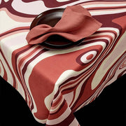 Pink Waves Linen Sateen Tablecloth by L'Objet Tablecloths L'Objet 