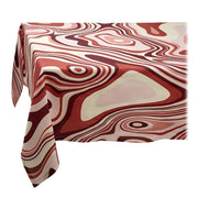 Pink Waves Linen Sateen Tablecloth by L'Objet Tablecloths L'Objet 