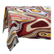 Multi-Color Waves Linen Sateen Tablecloth by L'Objet Tablecloths L'Objet 