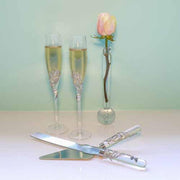 Mora Champagne Flute Two Piece Set, Silver by Olivia Riegel Glassware Olivia Riegel 