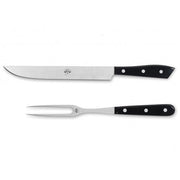 Compendio Carving Sets with Polished Blades and Lucite Handles by Berti Carving Set Berti Black Lucite 